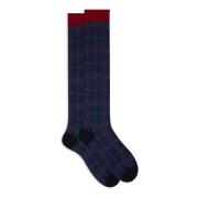 Lange blauwe sokken voor heren met tartan motief Gallo , Multicolor , ...