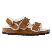 Shearling Sandalen Birkenstock , Brown , Dames