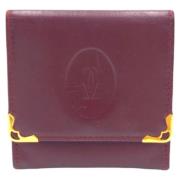 Pre-owned Leather wallets Cartier Vintage , Red , Dames