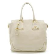 Pre-owned Leather totes Prada Vintage , Beige , Dames