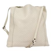 Pre-owned Leather shoulder-bags Bottega Veneta Vintage , White , Dames