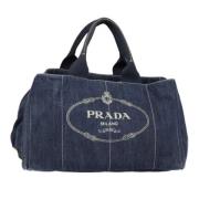 Pre-owned Canvas handbags Prada Vintage , Blue , Dames