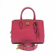 Pre-owned Leather handbags Coach Pre-owned , Pink , Dames