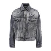 Denim jack met Giubbotti stijl Dolce & Gabbana , Black , Heren