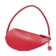 Le Demi-Coeur Rode Leren Tas Alaïa , Red , Dames