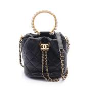 Pre-owned Leather chanel-bags Chanel Vintage , Black , Dames