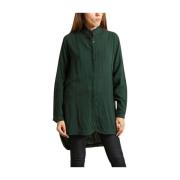 Groene Katoenen Hi-Low Blouse Mes Demoiselles , Green , Dames