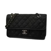 Pre-owned Leather chanel-bags Chanel Vintage , Black , Dames