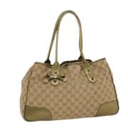 Pre-owned Canvas shoulder-bags Gucci Vintage , Beige , Dames