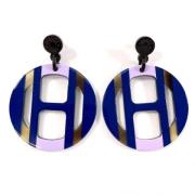 Pre-owned Fabric earrings Hermès Vintage , Blue , Dames