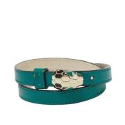 Pre-owned Leather bracelets Bvlgari Vintage , Green , Dames