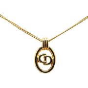 Pre-owned Metal necklaces Dior Vintage , Yellow , Dames