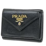 Pre-owned Leather wallets Prada Vintage , Black , Dames