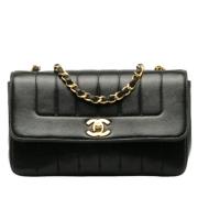 Pre-owned Leather chanel-bags Chanel Vintage , Black , Dames