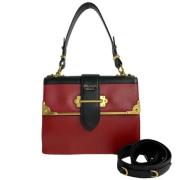 Pre-owned Leather handbags Prada Vintage , Red , Dames