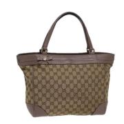 Pre-owned Canvas gucci-bags Gucci Vintage , Beige , Dames