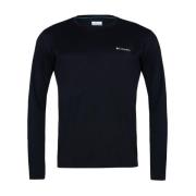 Zwarte Katoenen Longsleeve Shirt Columbia , Black , Heren