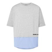 Grijze Katoenen Regular Fit T-shirt Moschino , Gray , Heren