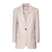 Beige Wol Blazer Italië Ambacht Max Mara , Beige , Dames