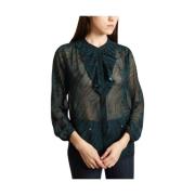 Groene Bedrukte Voile Blouse Tara Jarmon , Green , Dames