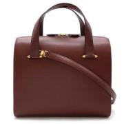 Pre-owned Leather handbags Cartier Vintage , Brown , Dames