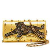 Pre-owned Leather clutches Gucci Vintage , Yellow , Dames