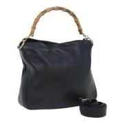 Pre-owned Leather handbags Gucci Vintage , Black , Dames