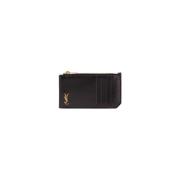 Gepersonaliseerde creditcardhouder met rits Saint Laurent , Black , He...