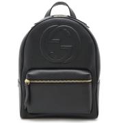 Pre-owned Leather backpacks Gucci Vintage , Black , Dames