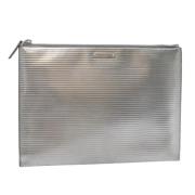 Pre-owned Canvas clutches Yves Saint Laurent Vintage , Gray , Dames