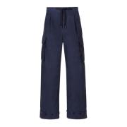 Cargo Joggingbroek met Logo Plaque Dolce & Gabbana , Blue , Heren