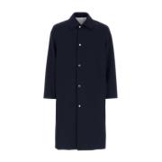 Wollen Gabardine Trenchcoat Jil Sander , Blue , Heren