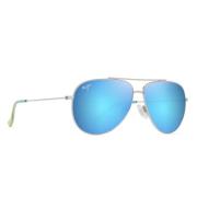 Gepolariseerde spiegelzonnebril Zilveren frame Blauw Maui Jim , Gray ,...