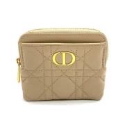 Pre-owned Leather wallets Dior Vintage , Beige , Dames