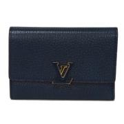 Pre-owned Leather wallets Louis Vuitton Vintage , Blue , Dames