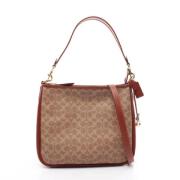 Pre-owned Leather shoulder-bags Coach Pre-owned , Beige , Dames