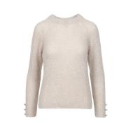 Mohair Blend Sweater met Micro Sequins Pennyblack , Beige , Dames