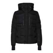 Zwarte Nylon Rits Jas Moncler , Black , Heren