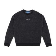 Logo Crew Sweater in Zwart Usual , Black , Heren