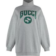 Fleece Back Sweatshirt Gucci , Gray , Dames