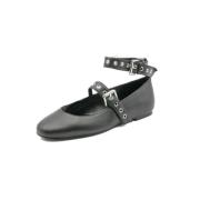 Zwarte leren Macbeth damesschoenen Steve Madden , Black , Dames