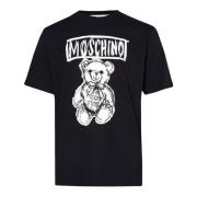 Zwart Katoenen Regular Fit T-shirt Moschino , Black , Heren