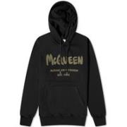 Graffiti Print Hoodie Alexander McQueen , Black , Heren