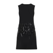 Elegant Crepe Couture Mini Dress Valentino , Black , Dames