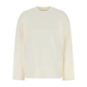 Witte Katoenen Longsleeve Top Jil Sander , Beige , Dames