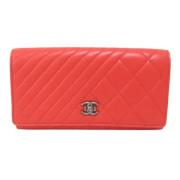 Pre-owned Leather wallets Chanel Vintage , Red , Dames