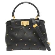 Pre-owned Leather handbags Fendi Vintage , Black , Dames