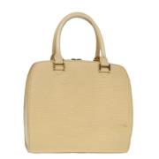 Pre-owned Leather handbags Louis Vuitton Vintage , Beige , Dames