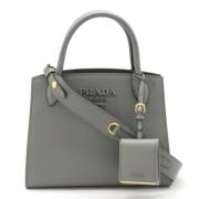 Pre-owned Leather handbags Prada Vintage , Gray , Dames