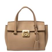 Pre-owned Leather handbags Salvatore Ferragamo Pre-owned , Beige , Dam...